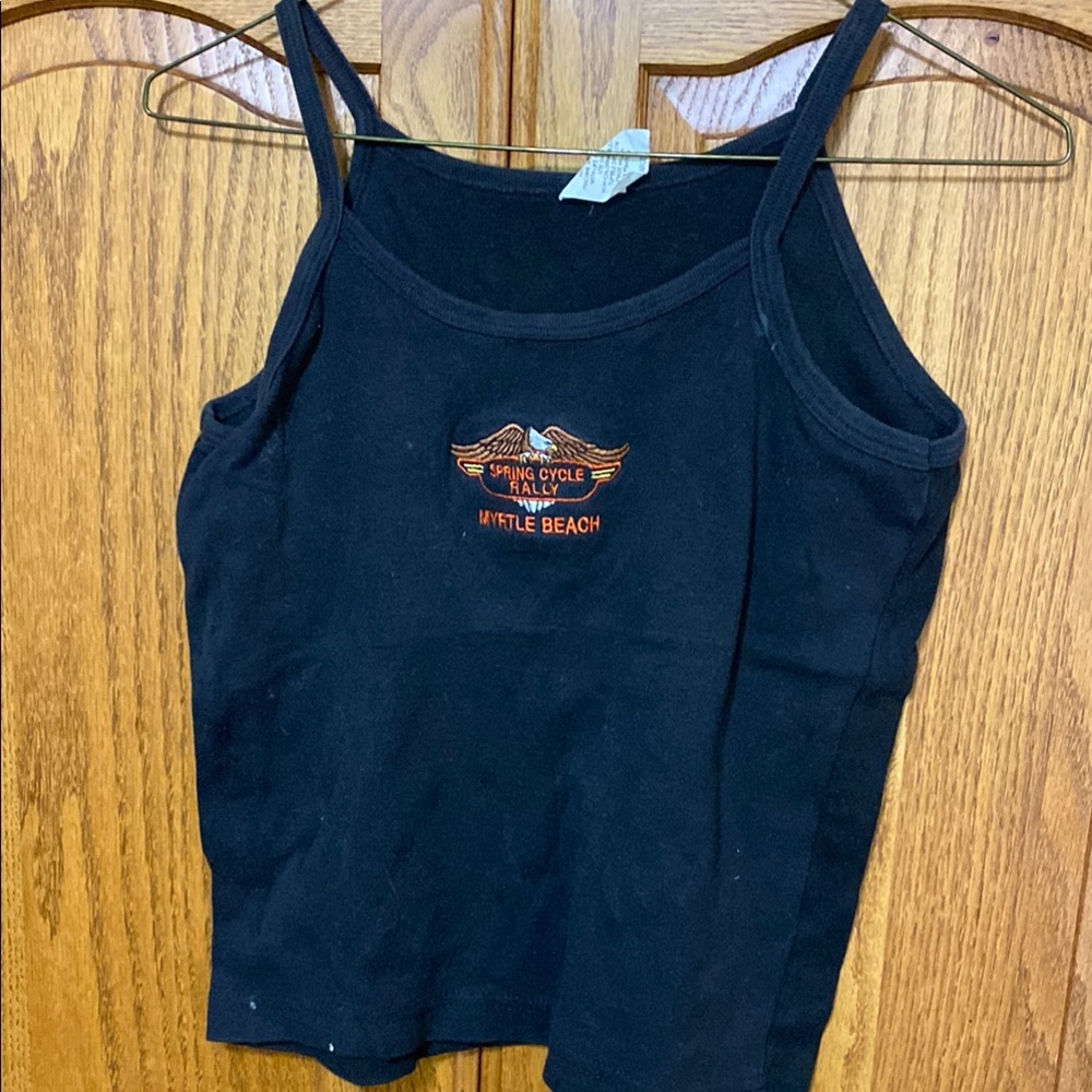 Harley-Davidson Black and Orange Tank Top
